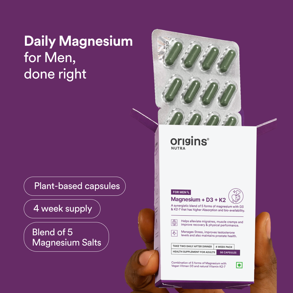 Magnesium + D3 + K2 For Men - Origins Nutra