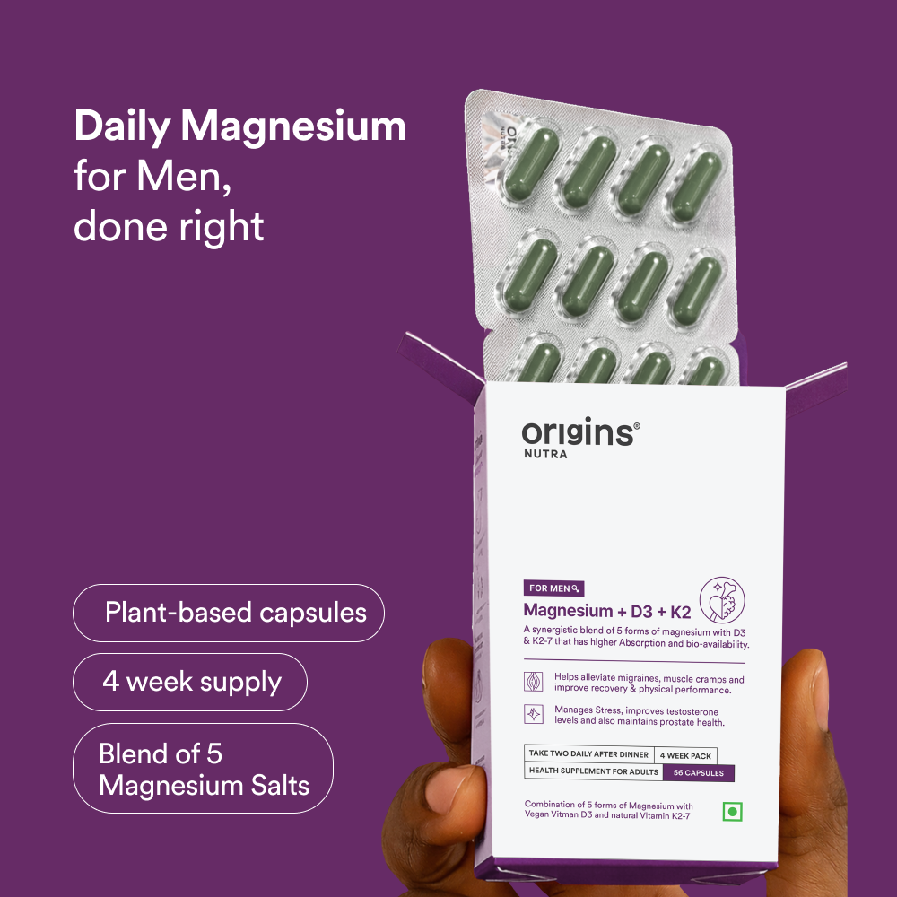 Magnesium + D3 + K2 For Men - Origins Nutra