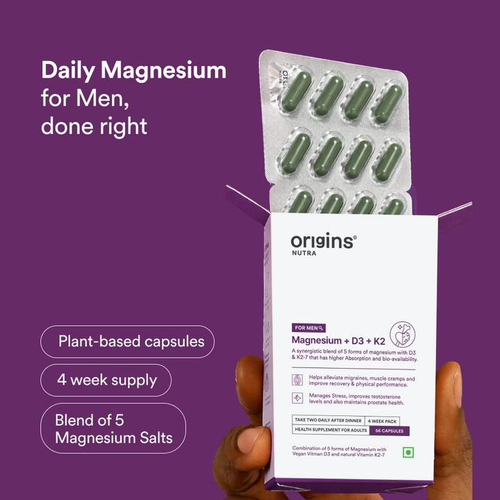 Magnesium + D3 + K2 For Men - Origins Nutra