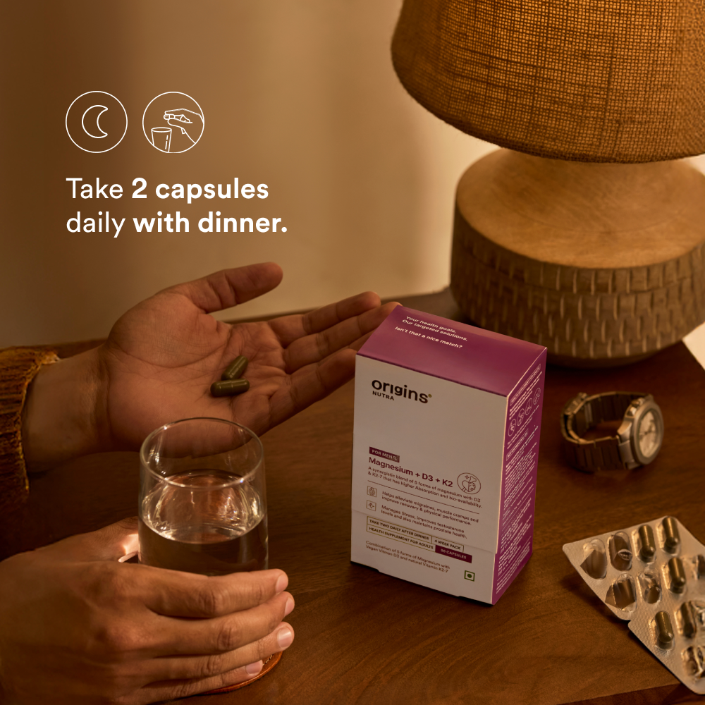 Magnesium + D3 + K2 For Men - Origins Nutra